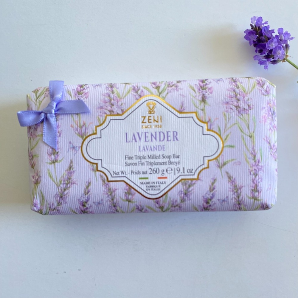 Zeni Diamante Lavender Fine Triple Milled Soap Made In Italy 9.1 Oz ( 260 g).